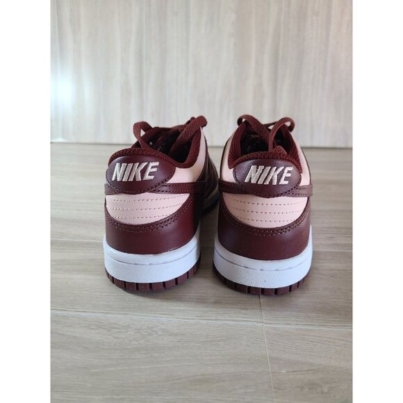 Nike Dunk Low Dark Team Red FB9109-600 Youth 5.5 GS Sneakers Maroon Pink Leather - Picture 5 of 10